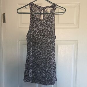 White House Black Market Black and White Sleeveless Tank Top